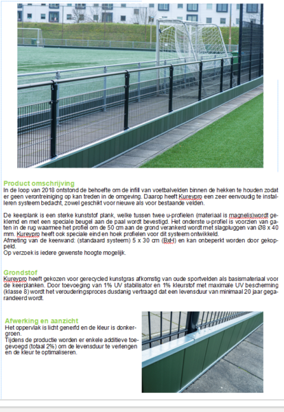 boording sportvelden kunststof