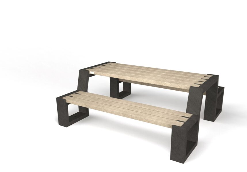 Picknick tafel 8 personen met 4 vaste banken - Afbeelding 5